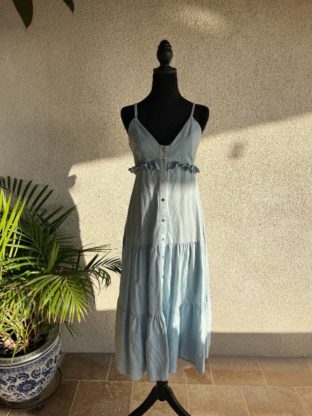 Long Blue Italian Boutique Dress